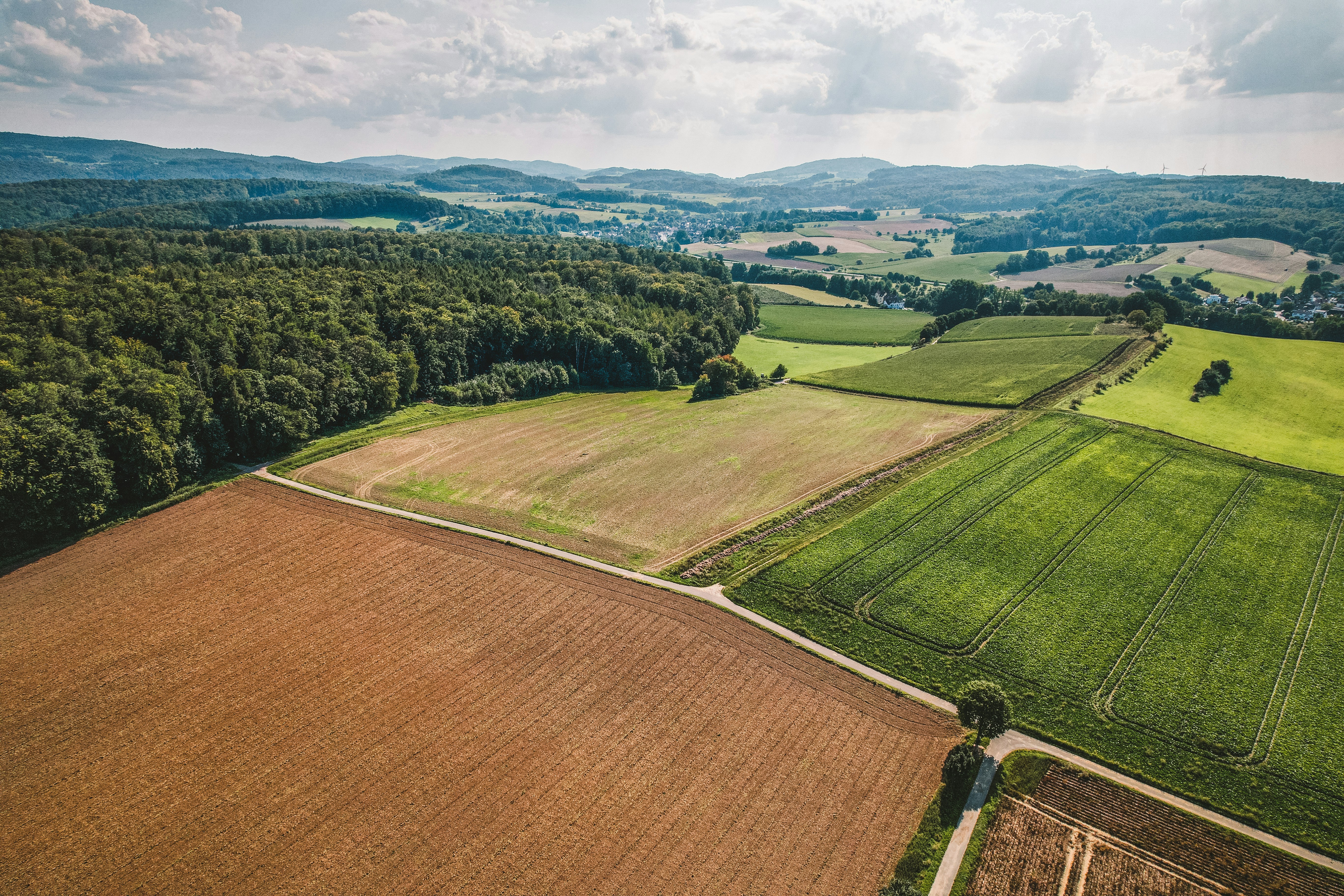 Champs agricoles vus du ciel