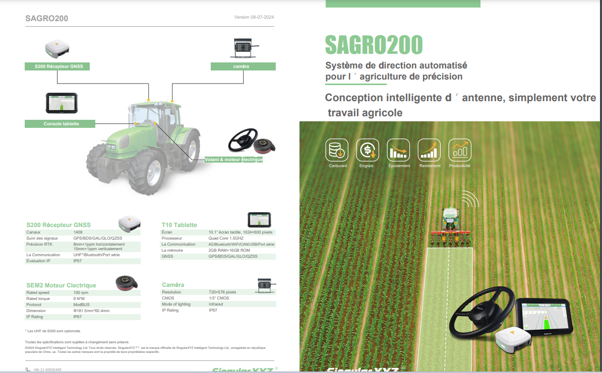 Documentation GPS SAGRO 200 — brochure technique AgriFocus